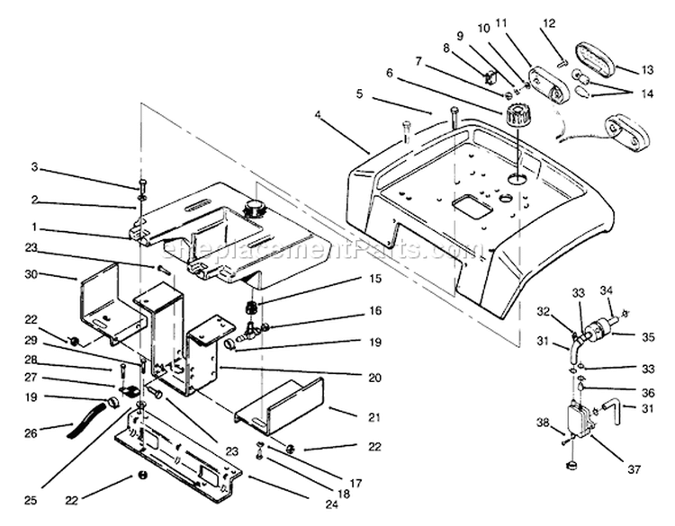 Page S Diagram and Parts List for 73421 5901047-5999999 - 1995 Toro Lawn Tractor