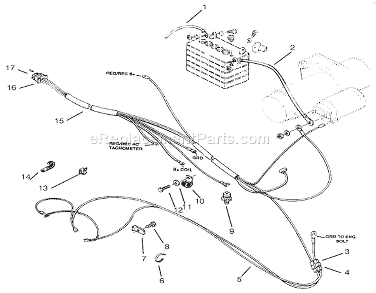 Page K Diagram and Parts List for 73422 7900001-7999999 - 1997 Toro Lawn Tractor