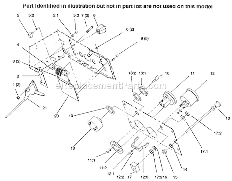 Gauges, Throttle Diagram and Parts List for 73423 6900001-6999999 - 1996 Toro Lawn Tractor