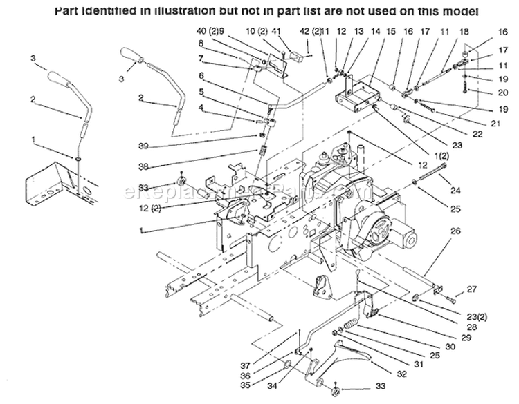 Hydro Controls, Brake Diagram and Parts List for 73423 6900001-6999999 - 1996 Toro Lawn Tractor