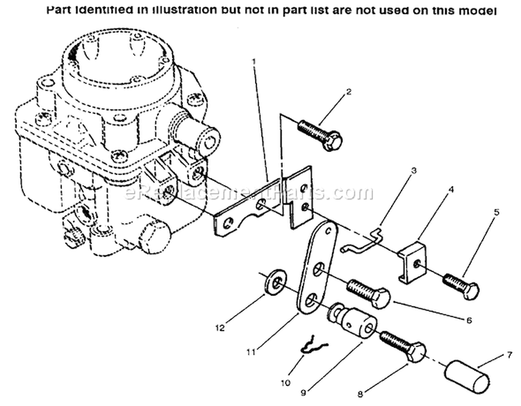Choke Control Diagram and Parts List for 73423 6900001-6999999 - 1996 Toro Lawn Tractor