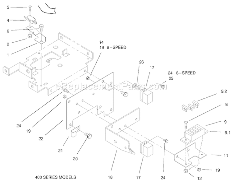 Hoodstand Electrical Housing & Wire Harness Diagram and Parts List for 73423 7900001-7999999 - 1997 Toro Lawn Tractor