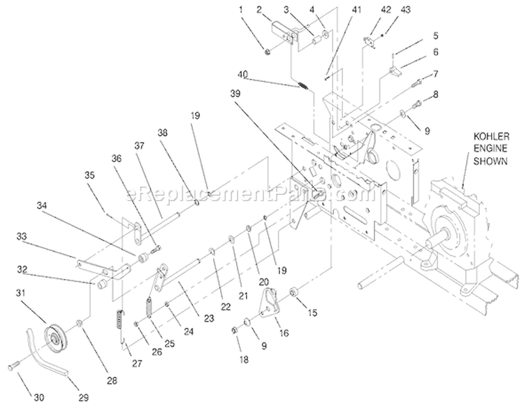 Hydro Drive & Parking Brake Diagram and Parts List for 73423 7900001-7999999 - 1997 Toro Lawn Tractor