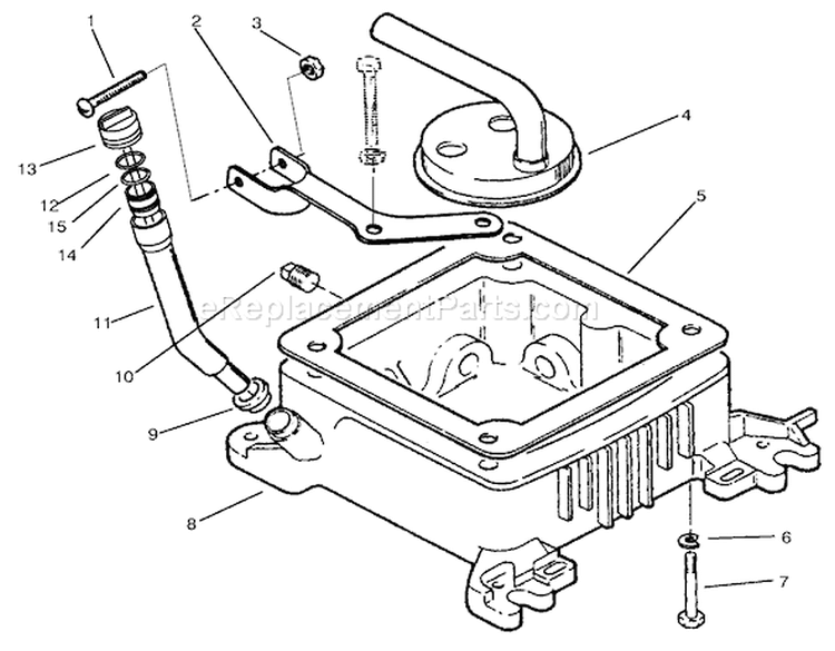 Oil Fill Tube & Base Diagram and Parts List for 73423 7900001-7999999 - 1997 Toro Lawn Tractor
