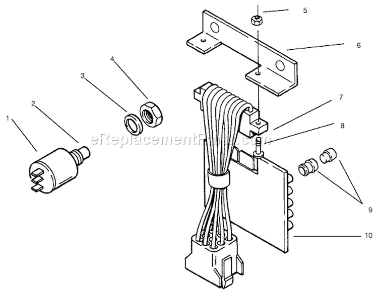 Pc Board & Test Switch Diagram and Parts List for 73423 7900001-7999999 - 1997 Toro Lawn Tractor