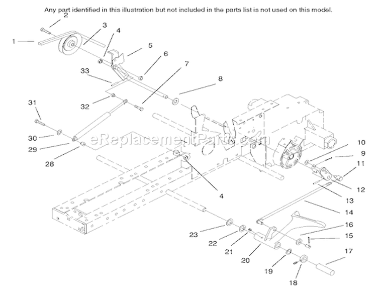 Clutch System Diagram and Parts List for 73428 8900500-8999999 - 1998 Toro Lawn Tractor