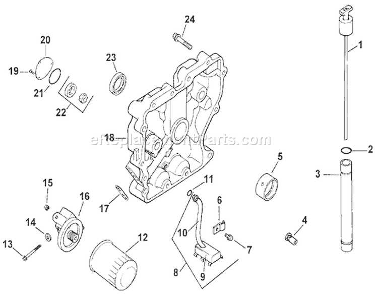 Oil Pan/lubrication Diagram and Parts List for 73429 9900001-9999999 - 1999 Toro Lawn Tractor