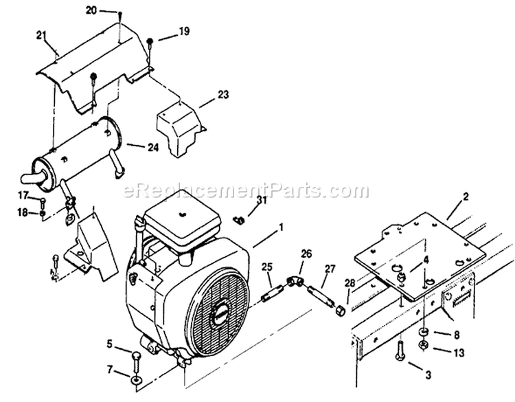 Engine, Toro Power Plus Diagram and Parts List for 73420 3900001-3999999 - 1993 Toro Lawn Tractor