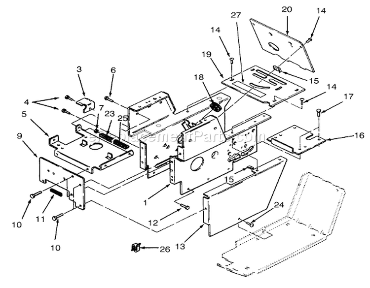 Hood Stand And Supports Diagram and Parts List for 73420 3900001-3999999 - 1993 Toro Lawn Tractor