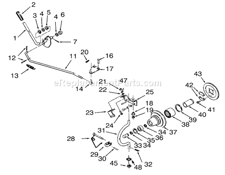 Pto Clutch And Control Diagram and Parts List for 73420 3900001-3999999 - 1993 Toro Lawn Tractor