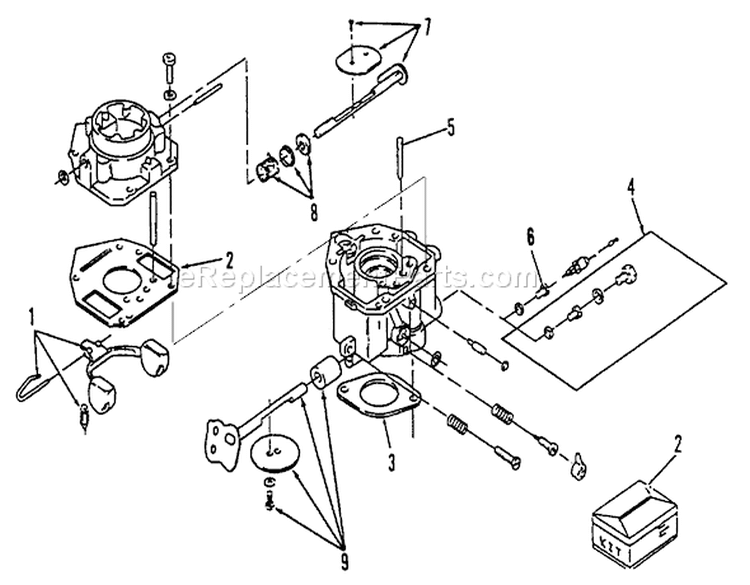 Carburetor Diagram and Parts List for 73420 3900001-3999999 - 1993 Toro Lawn Tractor