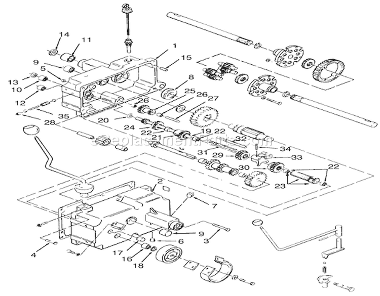 Transmission 8-Speed Diagram and Parts List for 73420 3900001-3999999 - 1993 Toro Lawn Tractor