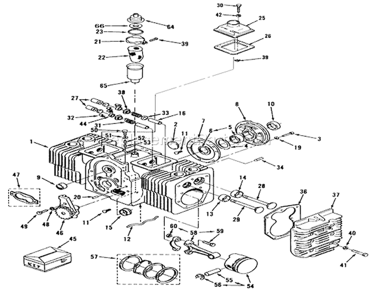 Cylinder Block Diagram and Parts List for 73420 3900001-3999999 - 1993 Toro Lawn Tractor