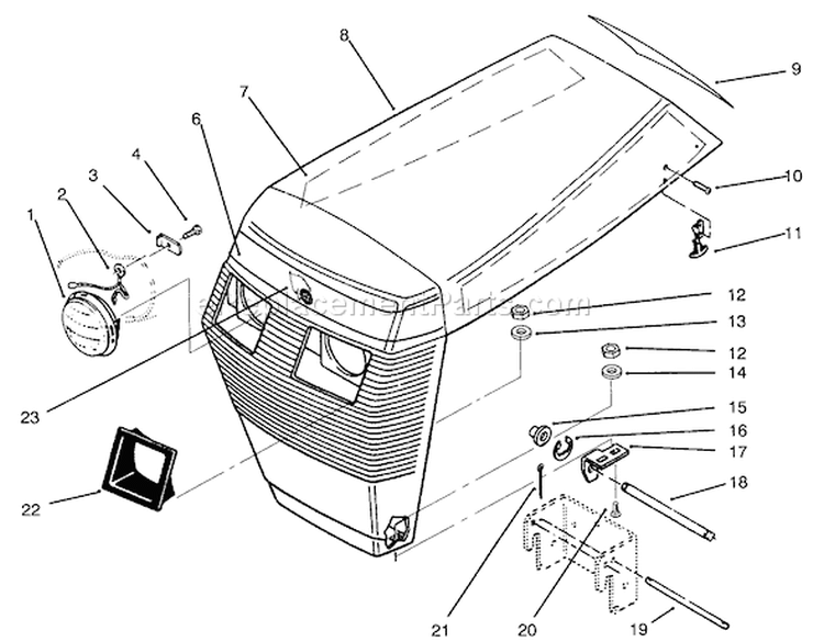 Page W Diagram and Parts List for 73420 4900001-4999999 - 1994 Toro Lawn Tractor