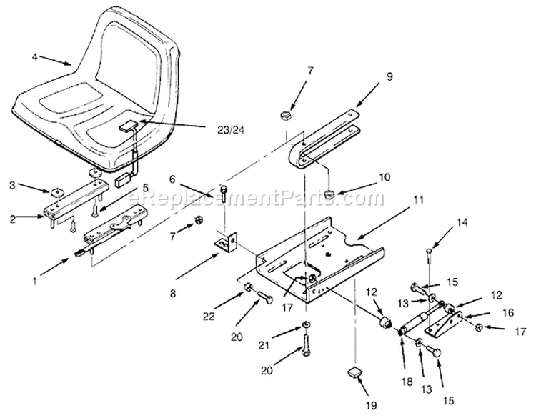 Page AD Diagram and Parts List for 73420 4900001-4999999 - 1994 Toro Lawn Tractor