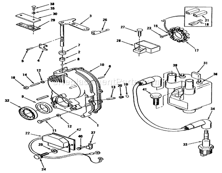 Gearcase And Ignition Controls Diagram and Parts List for 73440 5900223-5999999 - 1995 Toro Lawn Tractor
