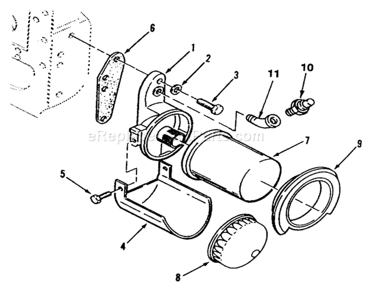 Oil Filter Diagram and Parts List for 73440 5900223-5999999 - 1995 Toro Lawn Tractor