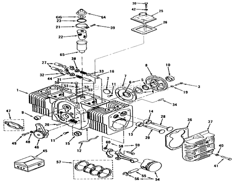 Cylinder Block Diagram and Parts List for 73440 5900223-5999999 - 1995 Toro Lawn Tractor