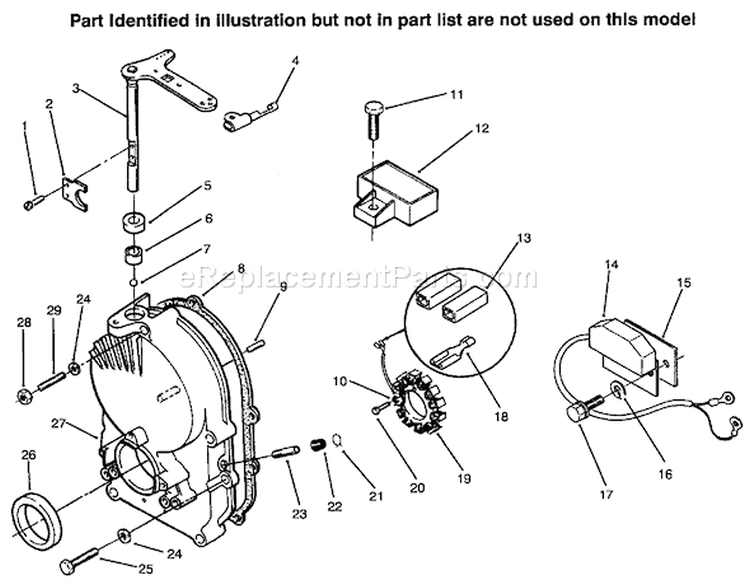 Gear Case & Ignition Controls Diagram and Parts List for 73441 69000001-69999999 - 1996 Toro Lawn Tractor