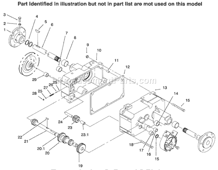 Transmission 8-Speed 8 Pinion Diagram and Parts List for 73441 69000001-69999999 - 1996 Toro Lawn Tractor