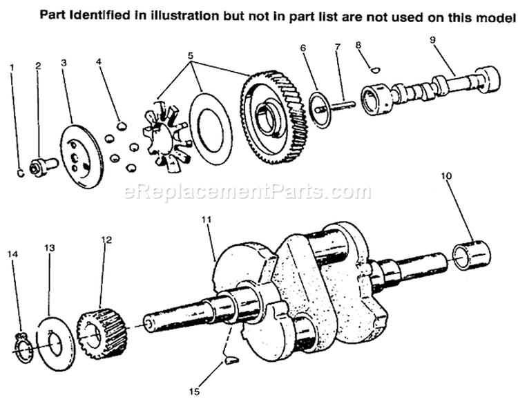 Cam & Crankshafts Diagram and Parts List for 73441 69000001-69999999 - 1996 Toro Lawn Tractor