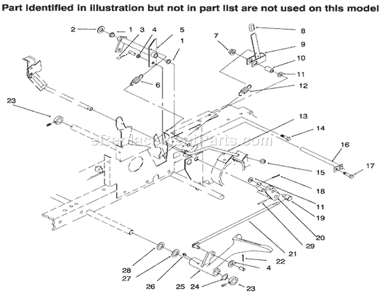 Clutch Diagram and Parts List for 73441 69000001-69999999 - 1996 Toro Lawn Tractor