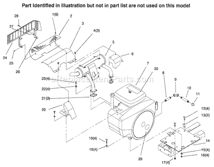 Engine Diagram and Parts List for 73441 69000001-69999999 - 1996 Toro Lawn Tractor