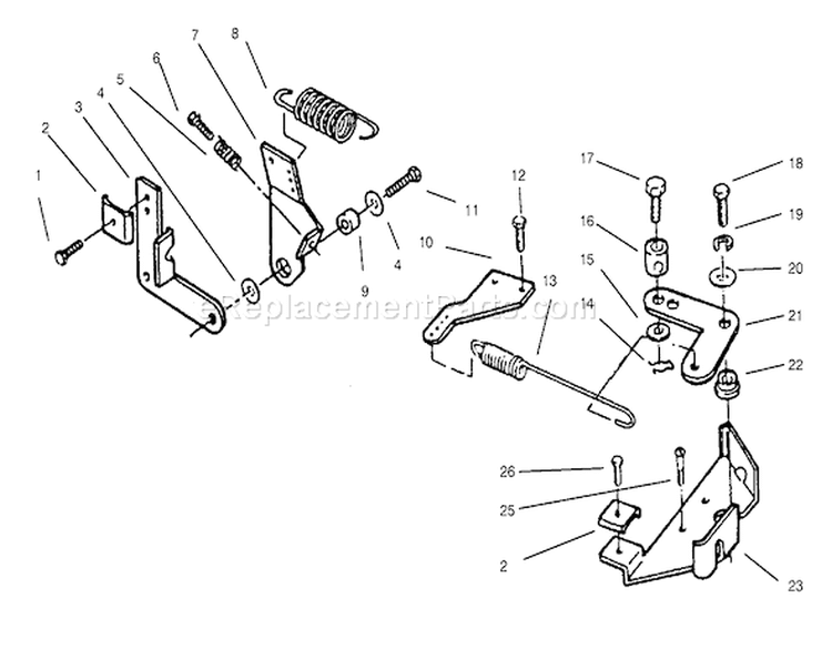 Governor Diagram and Parts List for 73441 7900001-7999999 - 1997 Toro Lawn Tractor