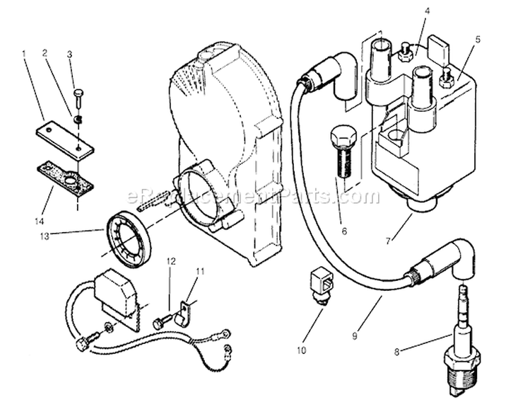 Ignition Electronics Diagram and Parts List for 73441 7900001-7999999 - 1997 Toro Lawn Tractor