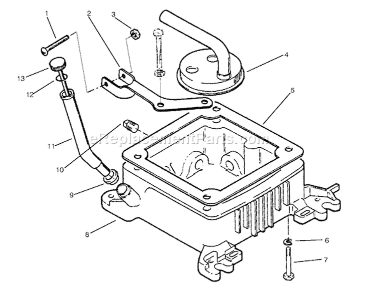 Oil Fill Tube & Base Diagram and Parts List for 73441 7900001-7999999 - 1997 Toro Lawn Tractor