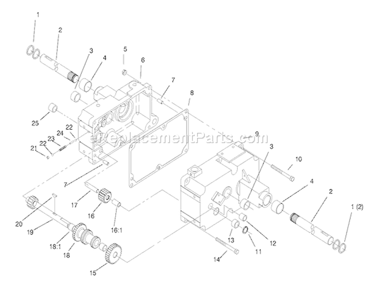 Transmission 8-Speed 8 Pinion Diagram and Parts List for 73441 7900001-7999999 - 1997 Toro Lawn Tractor