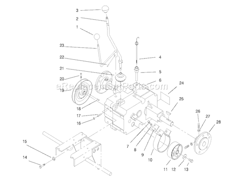 Transmission Assembly Diagram and Parts List for 73441 7900001-7999999 - 1997 Toro Lawn Tractor