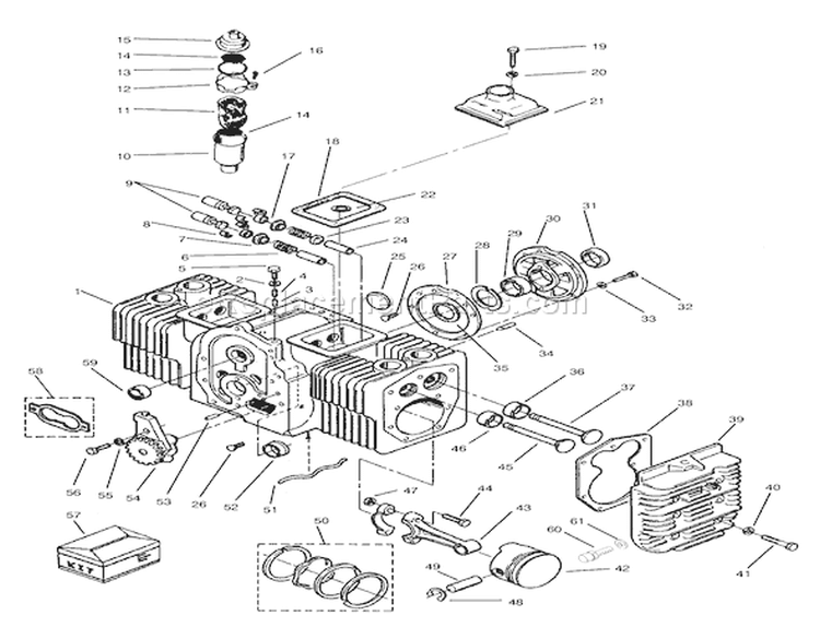 Engine Cylinder Block Diagram and Parts List for 73441 7900001-7999999 - 1997 Toro Lawn Tractor