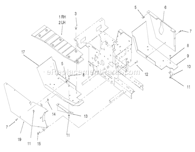 Footrest & Hoodstand Side Covers Diagram and Parts List for 73448 8900500-8999999 - 1998 Toro Lawn Tractor