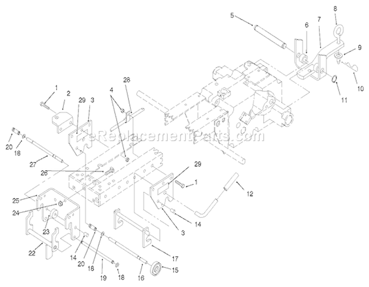Hitch Assembly Diagram and Parts List for 73448 8900500-8999999 - 1998 Toro Lawn Tractor