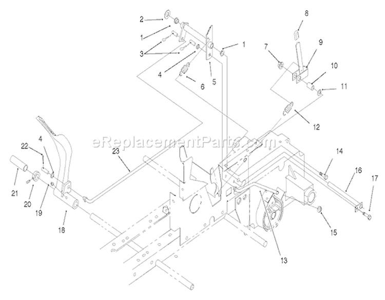 Brake Diagram and Parts List for 73448 8900500-8999999 - 1998 Toro Lawn Tractor