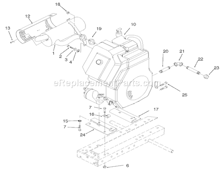 Engine Assembly Diagram and Parts List for 73448 8900500-8999999 - 1998 Toro Lawn Tractor