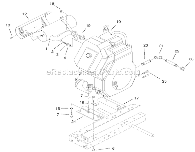 Engine Assembly Diagram and Parts List for 73429 200000001-200999999 - 2000 Toro Lawn Tractor