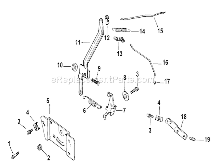 Engine Controls Diagram and Parts List for 73449 210000001-210999999 - 2001 Toro Lawn Tractor