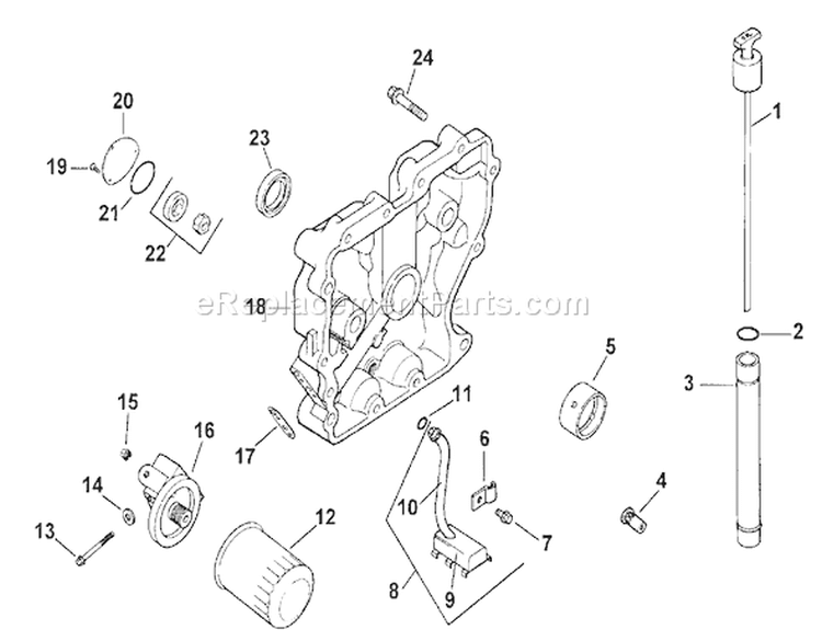 Oil Pan / Lubrication Diagram and Parts List for 73449 210000001-210999999 - 2001 Toro Lawn Tractor