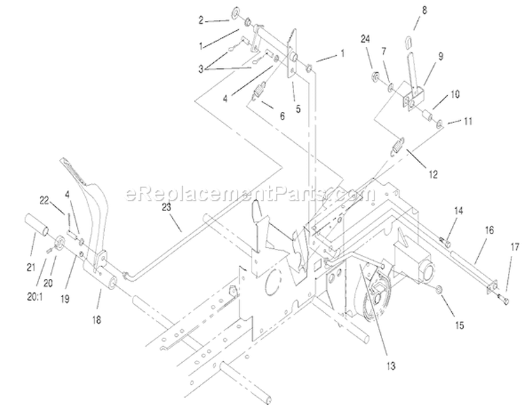 Brake System Assembly Diagram and Parts List for 73449 210000001-210999999 - 2001 Toro Lawn Tractor