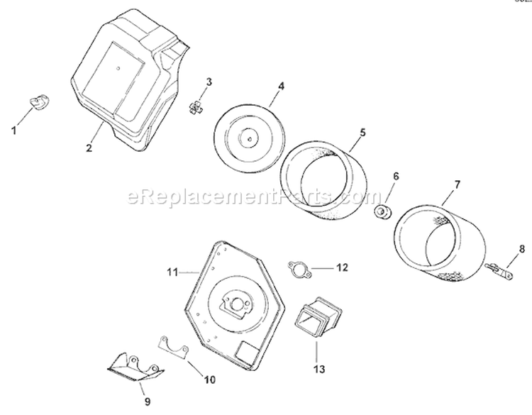 Air Intake / Filtration Diagram and Parts List for 73449 9900001-9999999 - 1999 Toro Lawn Tractor