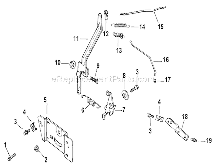 Engine Controls Diagram and Parts List for 73449 9900001-9999999 - 1999 Toro Lawn Tractor