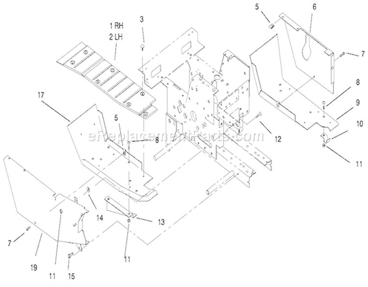 Footrest & Hoodstand Side Covers Diagram and Parts List for 73449 9900001-9999999 - 1999 Toro Lawn Tractor