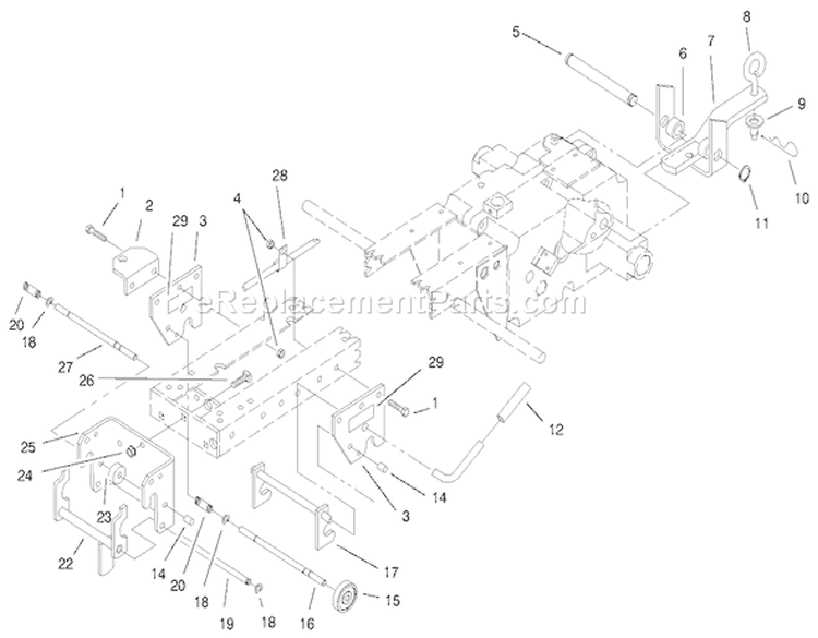 Hitch Assembly Diagram and Parts List for 73449 9900001-9999999 - 1999 Toro Lawn Tractor