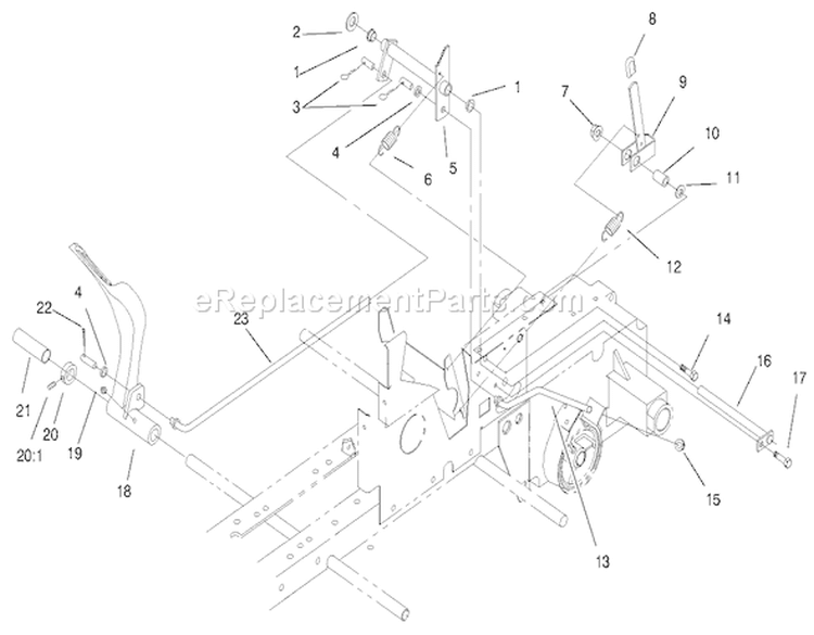 Brake System Assembly Diagram and Parts List for 73449 9900001-9999999 - 1999 Toro Lawn Tractor
