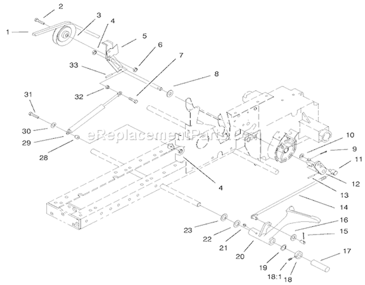 Clutch System Assembly Diagram and Parts List for 73449 9900001-9999999 - 1999 Toro Lawn Tractor