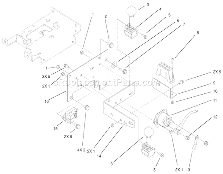 Hoodstand Electrical Mounting Assembly Diagram and Parts List for 73450 220000001-220999999 - 2002 Toro Lawn Tractor