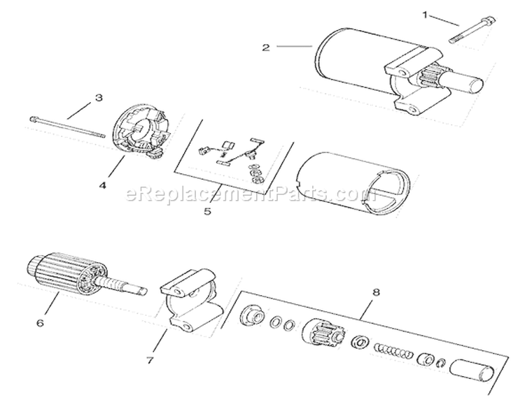 Starter Assembly Diagram and Parts List for 73450 220000001-220999999 - 2002 Toro Lawn Tractor
