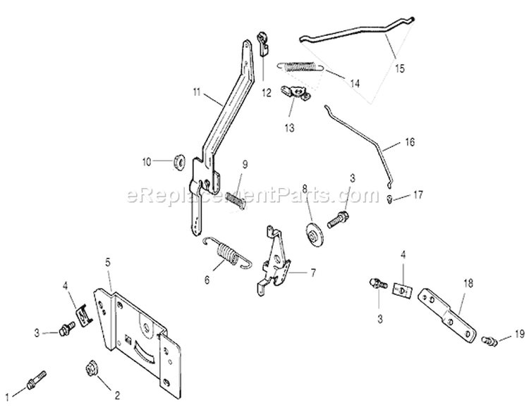 Engine Control Assembly Diagram and Parts List for 73450 220000001-220999999 - 2002 Toro Lawn Tractor